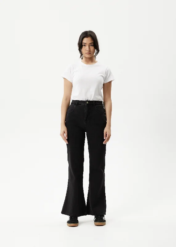 Fresh And Simple AFENDS Womens Marsha - Denim Slim Flared Jeans - Washed Black