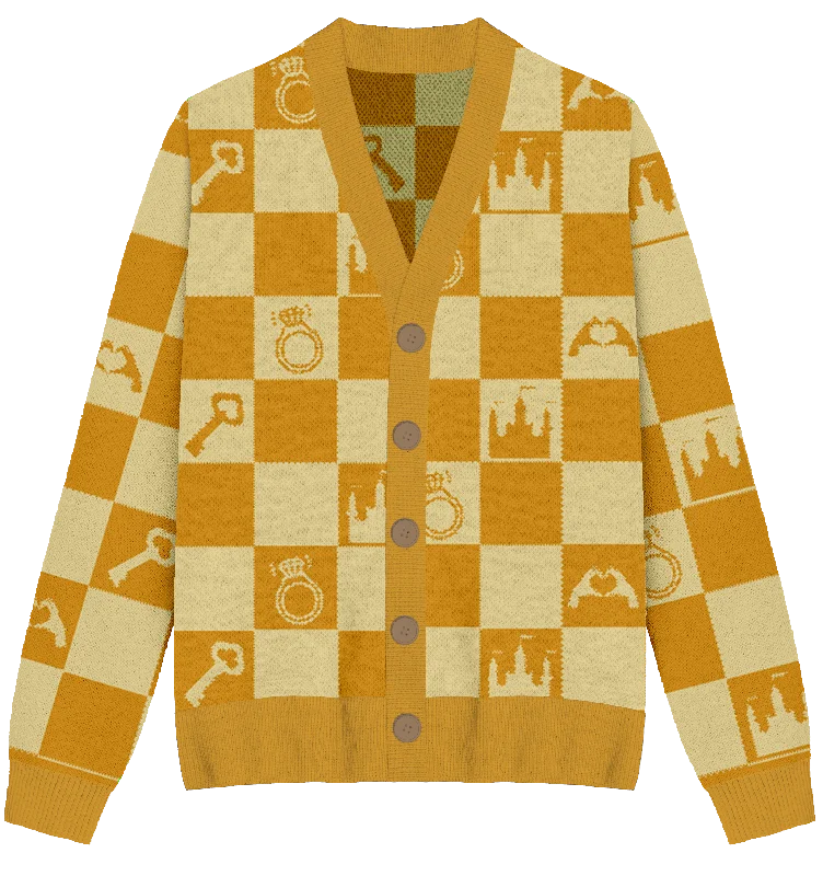 Fashion Innovation Fearless Checkered Knit Cardigan