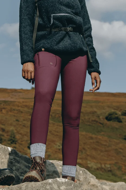 Classic Design Outdoor Softshell Leggings - Aubergine