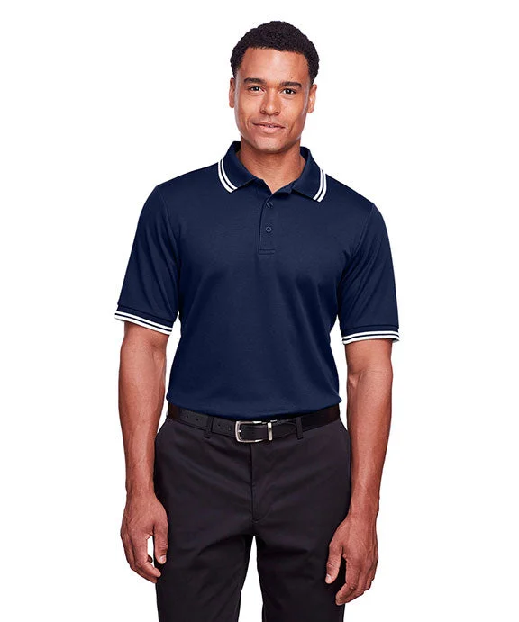 High Street Style DG20C - Devon & Jones CrownLux Performance® Mens Plaited Tipped Polo Shirt | Navy/White