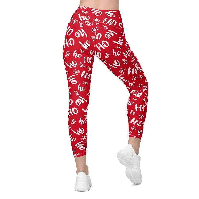 British casual Ho-Ho Holiday Cheer Leggings With Pockets