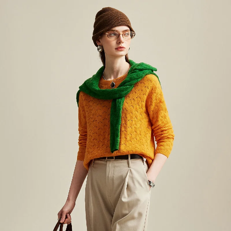 Multifunctional Style 100% Cashmere Elegant Cable Knit Sweater