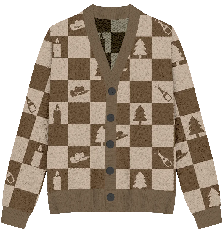 Luxury Style Evermore Checkered Knit Cardigan