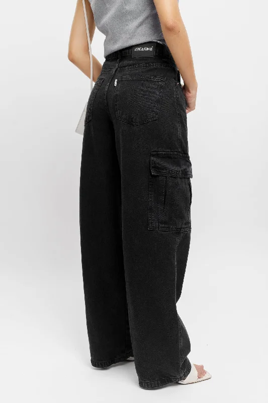 Cozy Fit Wear Charcoal Black Cargo Pants