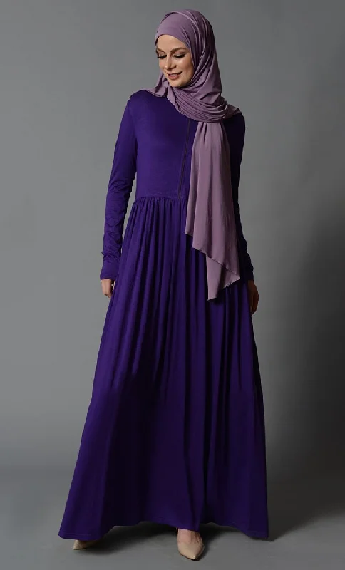 Classic Series Everyday Wear Zipper Front Bodice Casual Abaya Dress