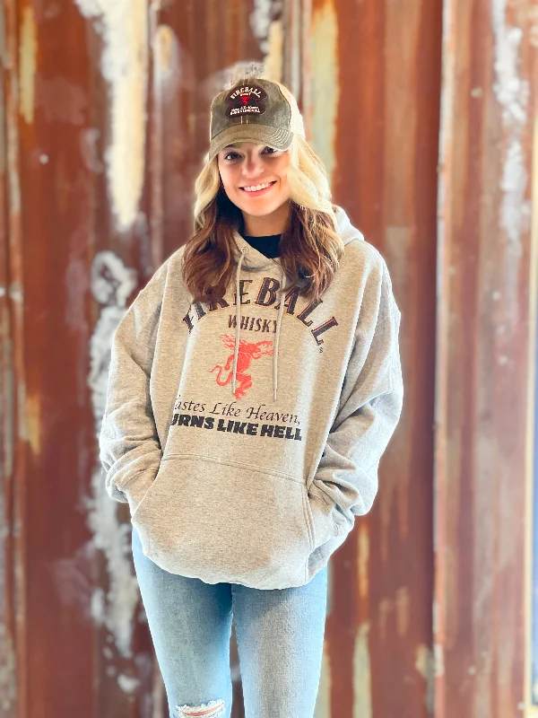Versatile Itinerary Fireball Label Hoodie- Heather Grey
