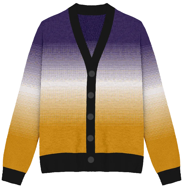 Practical Style Non-Binary Faded Knit Cardigan