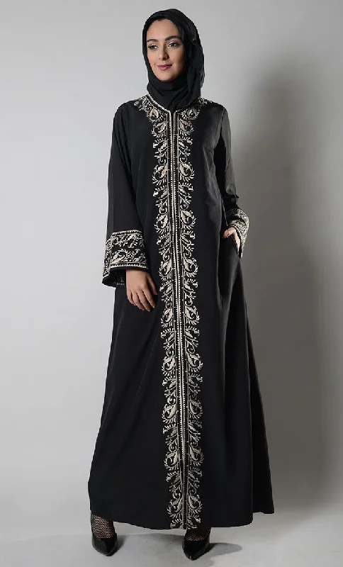 Energy Plan Leena Cream Embroidered Abaya Jilbab