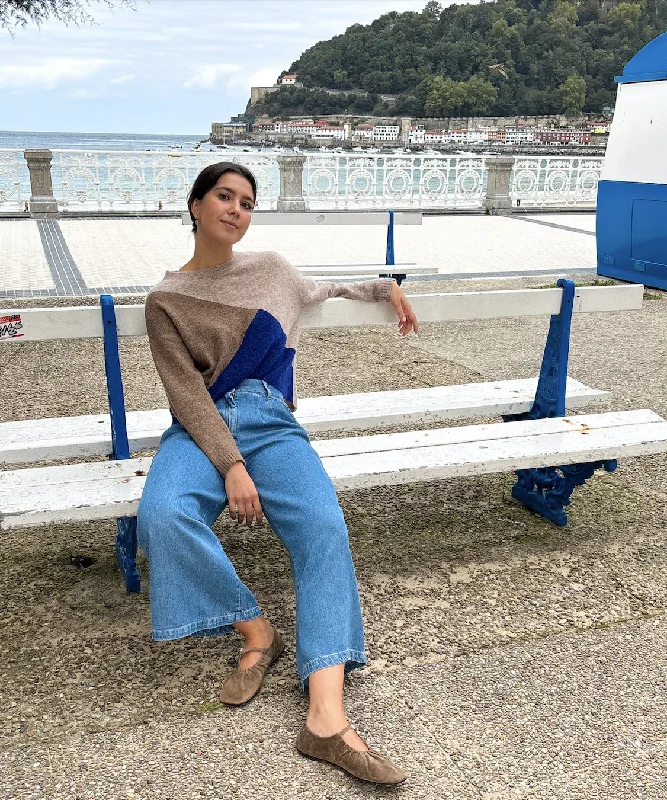 Smart Comfort Indi & Cold Colour Block Intarsia Sweater