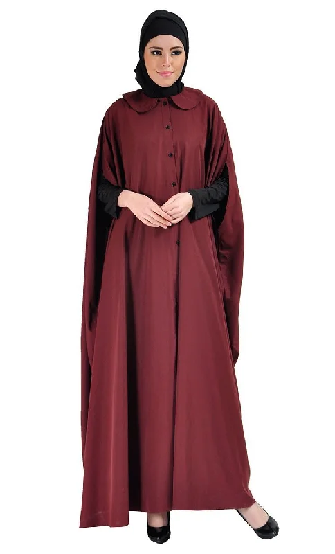 Relaxed Dresses Cape Jilbab Dress - Maroon