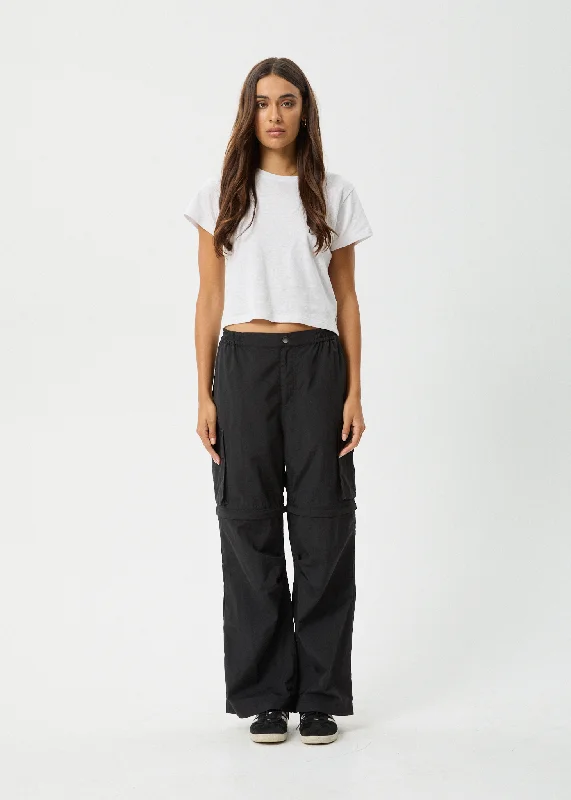 Retro Design AFENDS Womens Instinct - Zip Off Cargo Pants - Black