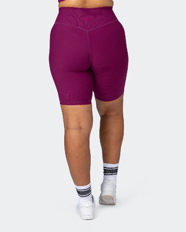 Classic Color Zero Rise Rib Referee Length Shorts - Huckleberry