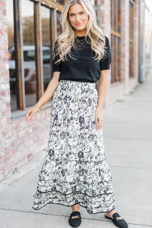 Street Style Suit Make Your Day Cream Toile Midi Skirt