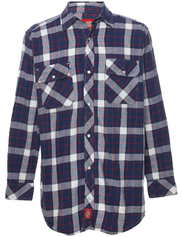 Floral Prints Dickies Checked Shirt - L