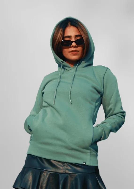 Renaissance Style Women Fleece Hoodie Sweatshirt | Olive Green | Pronk