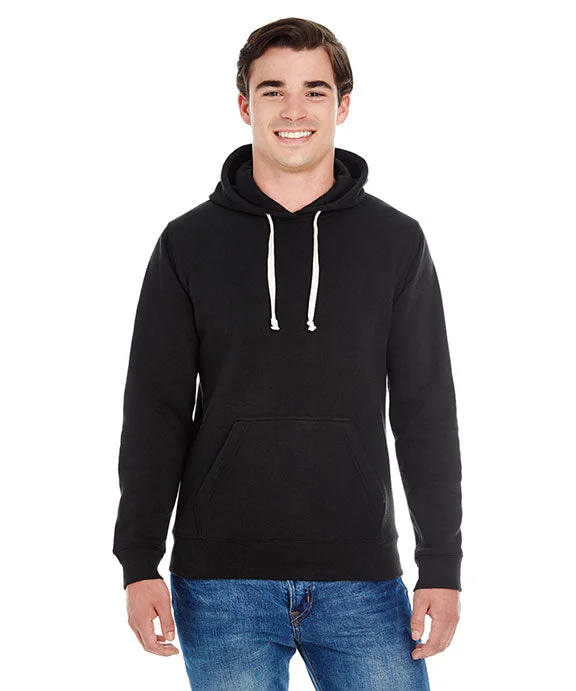 Luxury Customization JA8871 - J America Adult Triblend Pullover Fleece Hooded Sweatshirt | Solid Black Triblend