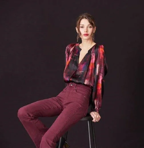 High waist design S227sbou Go Silk Long For It Skirt Velvet Print