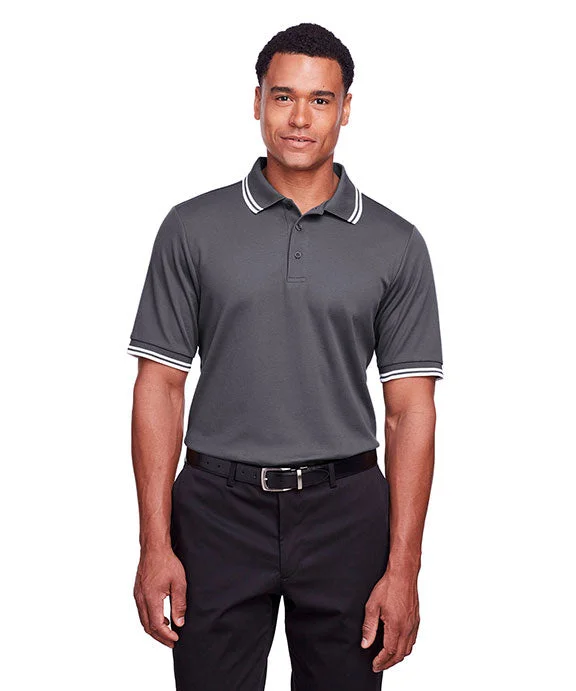 Trendy And Casual DG20C - Devon & Jones CrownLux Performance® Mens Plaited Tipped Polo Shirt | Graphite/White