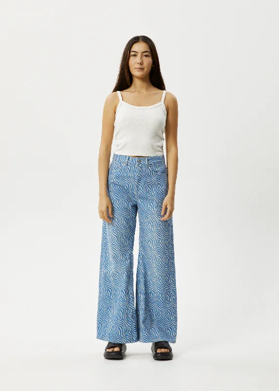 Classic Style AFENDS Womens Shadows Gigi - Denim Flared Jeans - Arctic