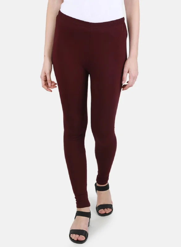 Classic style Women Purple Solid Legging