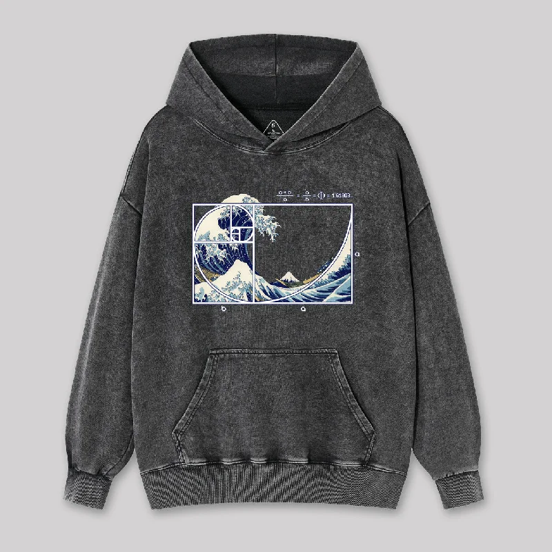 Fashion Trend The Great Fibonacci Wave Washed Hoodie