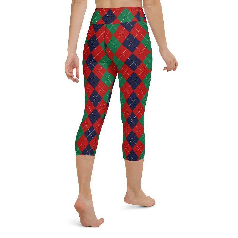 Celebrity Picks Christmas Argyle Yoga Capris