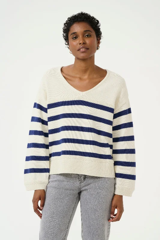 Youthful Vitality Cream Muka Knit Polo Pullover