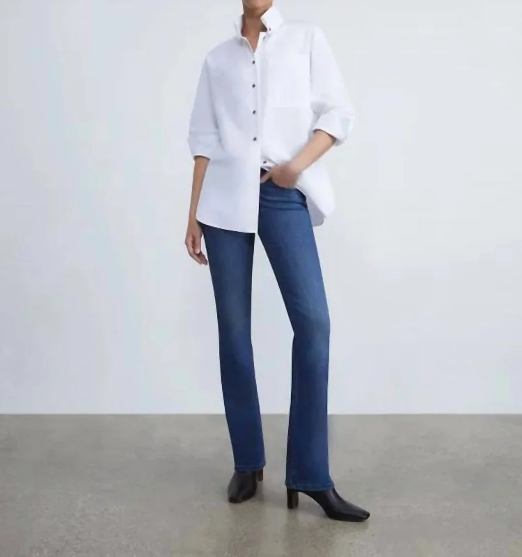 European And American Style Denim Mercer Kick-Flare Jean In Empire Indigo