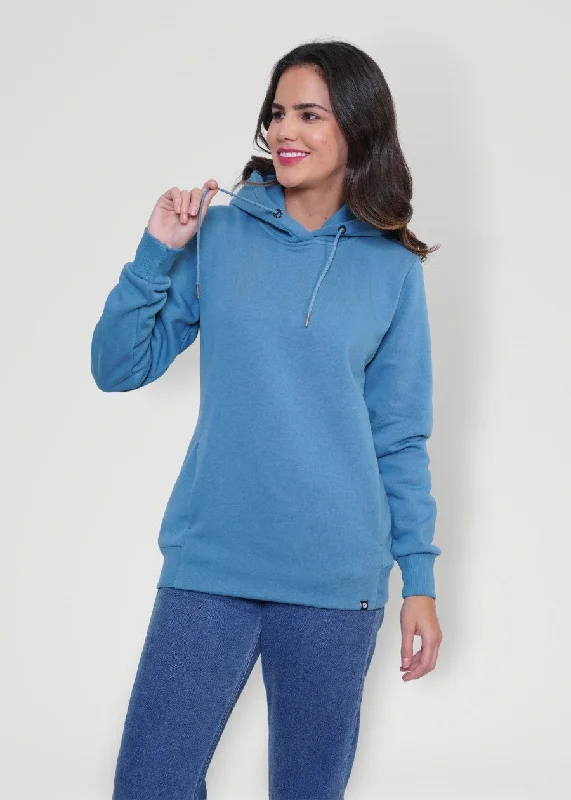 Fresh And Simple Women Fleece Hoodie Sweatshirt | Denim Blue | Pronk