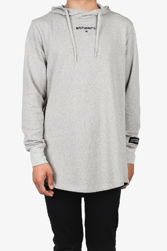 Comfortable Sweaters Logo Drop Hoodie | Heather Grey