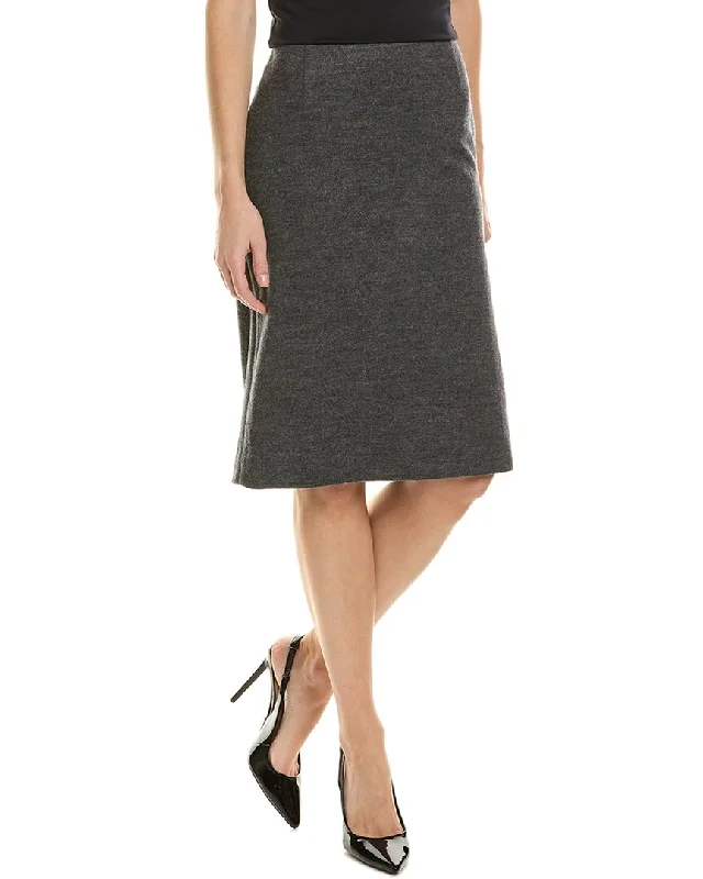 Retro Literary Style Vince Cozy Fitted Wool Slip Skirt