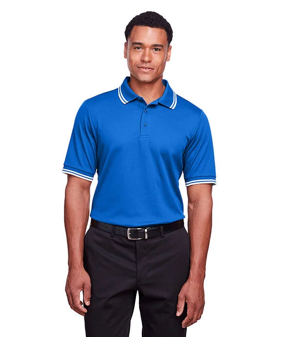 French Style DG20C - Devon & Jones CrownLux Performance® Mens Plaited Tipped Polo Shirt | French Blue/White