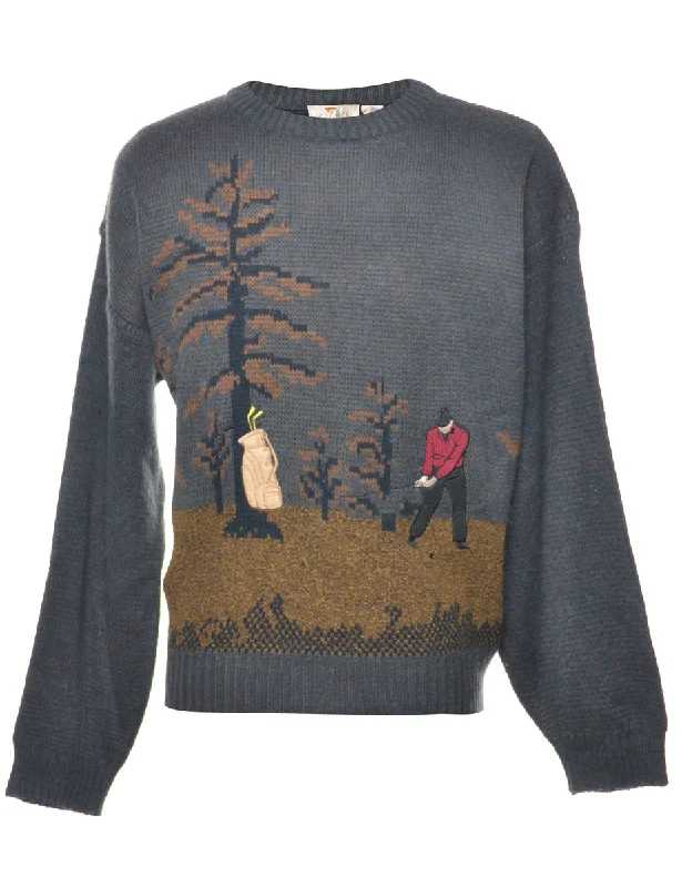 Light And Breathable Dark Grey Jumper - M