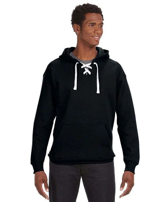 Fresh And Capable JA8830 - J America Adult Sport Lace Hooded Sweatshirt | Black
