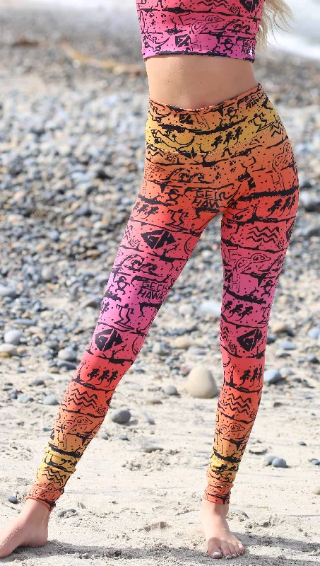 Fashionable Inner Wear Gecko Hawaii SUNSET - Athleisure Leggings