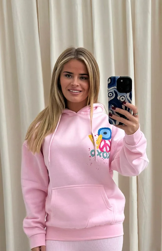 Comfortable Wear XOXO Graffiti Hoodie Pink