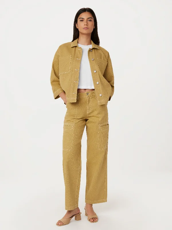 Comfortable And Versatile The Annie Utility Loose Pant in Golden Beige