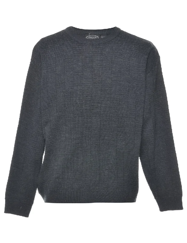 French Retro Dark Grey Jumper - M