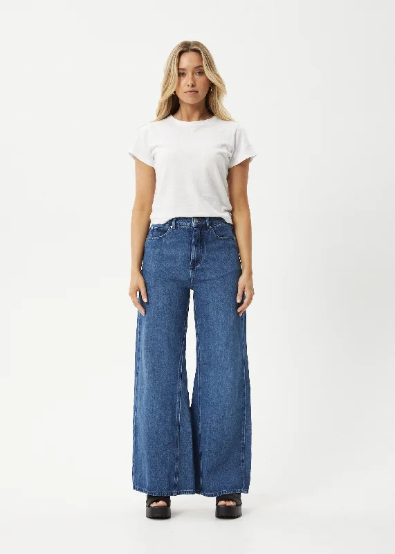 Avant-garde trend AFENDS Womens Gigi - Denim Flared Jeans - Authentic Blue