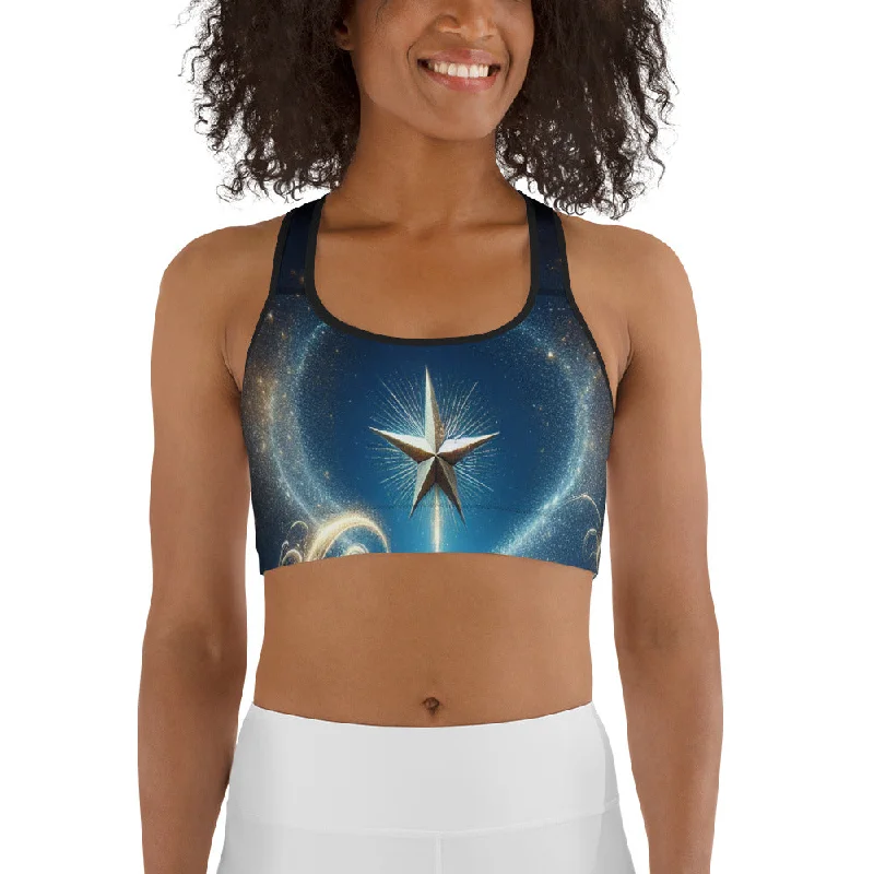 Luxury And Elegant Starlit Christmas Sports Bra