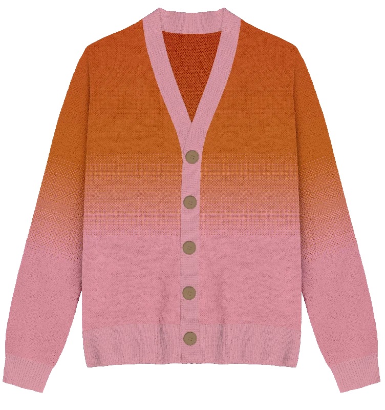 Tropical Style Lesbian Fade Knit Cardigan