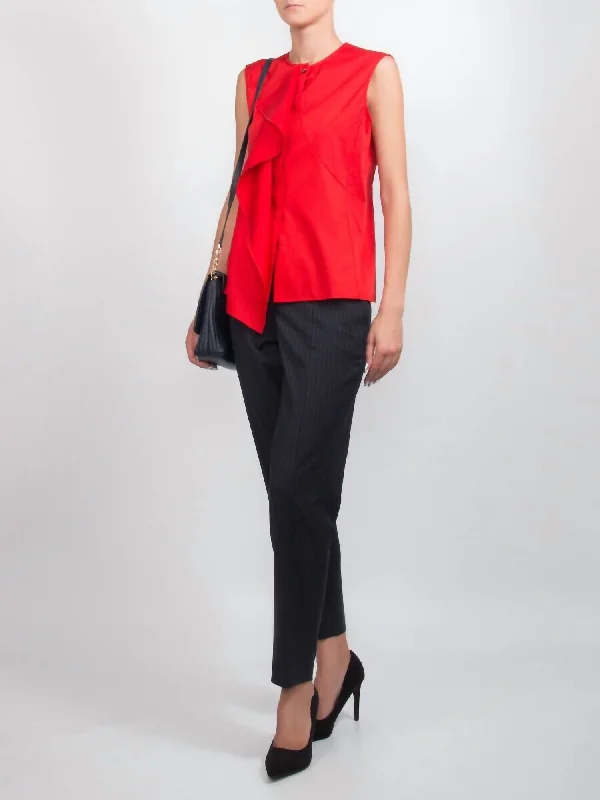 Elegant And Casual Tiluna Striped Wool Ankle Suit Crop Pants In Black