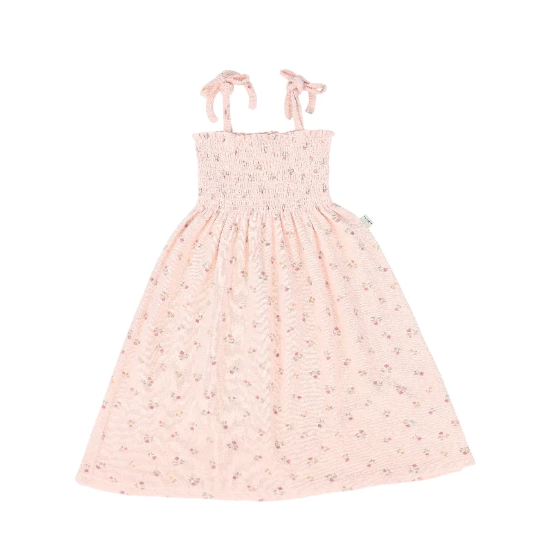 Layered Style TOCOTO VINTAGE PINK TERRY FLORAL SMOCKED JUMPER