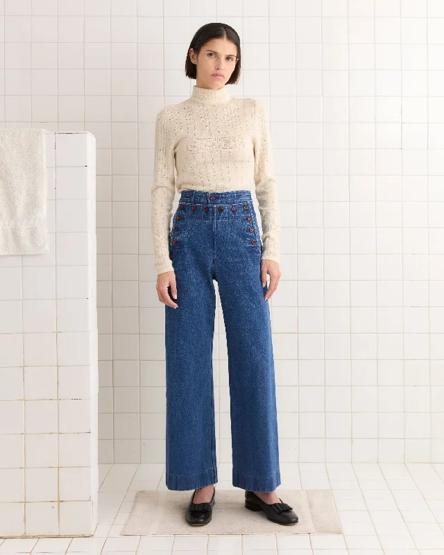 British Style Denim Sailor Trousers