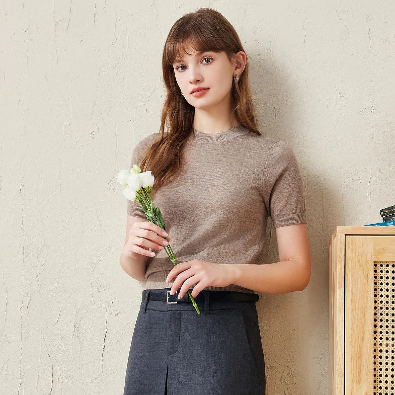 Body Design 100% Wool Classic Short-Sleeve Sweater