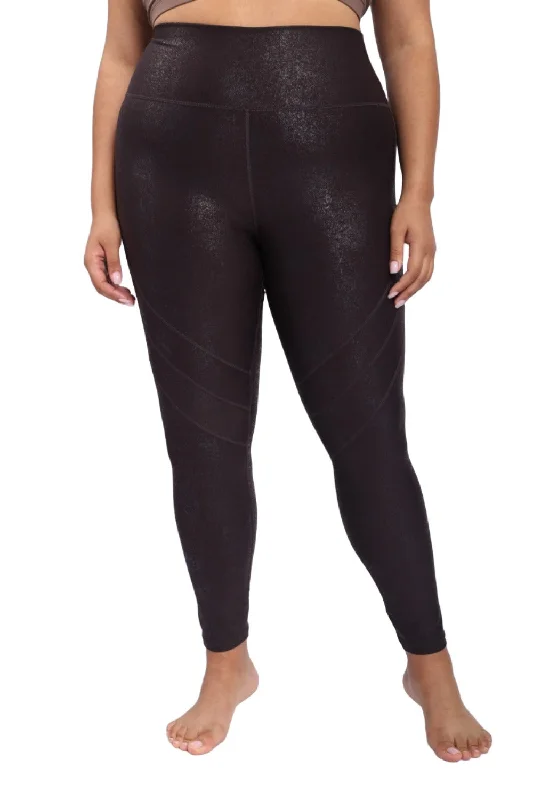 Playful Style Mono B  High Waist Foil Leggings With Seam Details APH-A0950 and Plus
