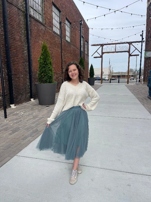 Sports Comfort Style Blue Tulle Skirt