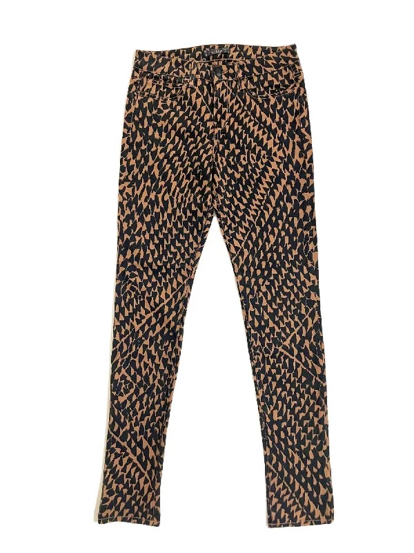 Outdoor Trend Women's Wild Print Mid Rise Skinny Jeans In Brown, Black