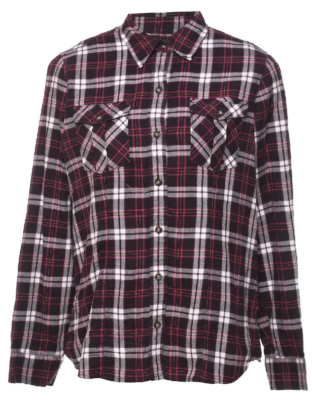 Relaxed Dresses Eddie Bauer Checked 1990s Flannel Shirt - M