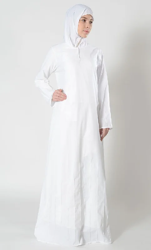 Unique Fashion Pintuck Pleated Detail Muslimah Hajj Umrah Abaya Dress